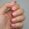 faux-ongles french bordeaux gloomie nails