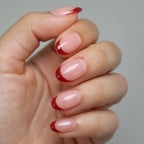 faux-ongles french bordeaux gloomie nails